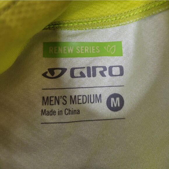 GIRO neon yellow stripe‎ chrono expert renew stretch full zip biking jersey M - Picture 6 of 12